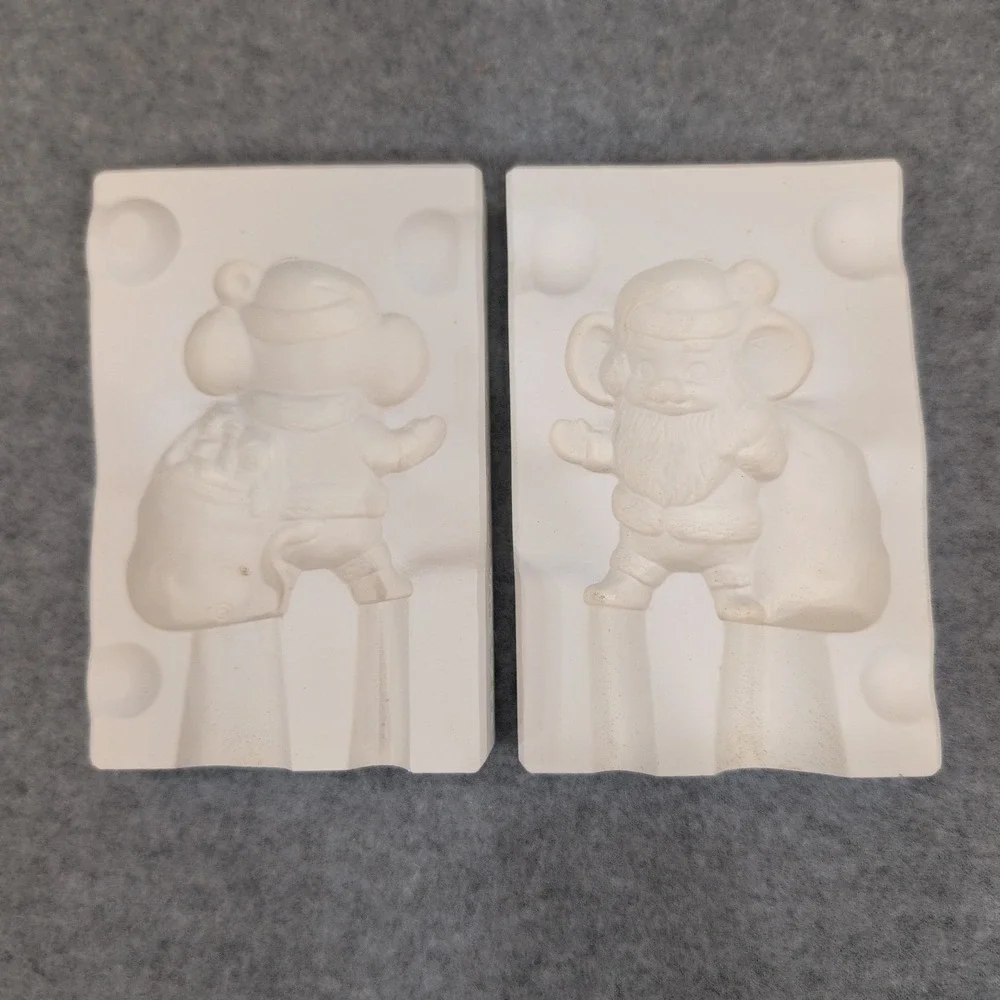Alberta's Molds A-285 Santa Claus Mouse Christmas Ceramic Casting Mold 1982‎